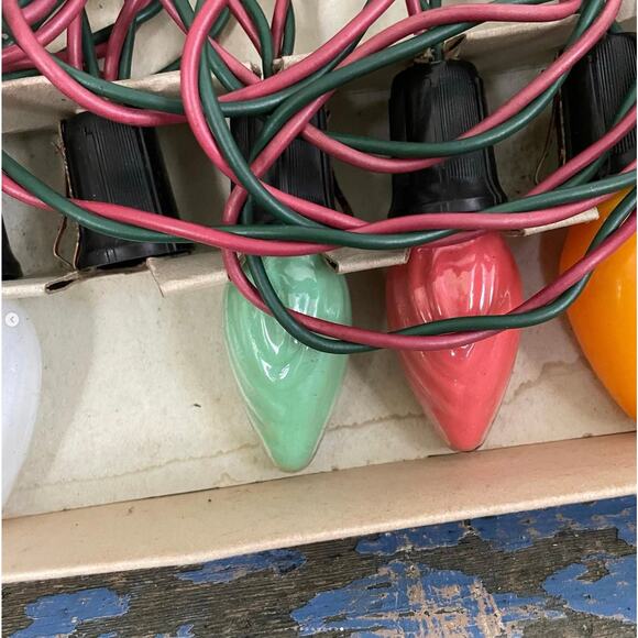 Vintage Royalites 15 Light Streamer Set Outdoor Christmas Box Works Swirl Bulbs - Picture 9 of 9